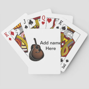 Jeu De Cartes Ajoutez votre nom texte guitare acoustique marron