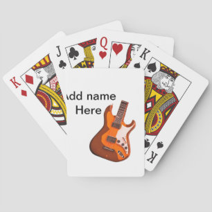 Jeu De Cartes Ajoutez votre nom texte marron guitare acoustique