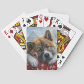 Jeu De Cartes Akita Chien Festive de Noël (dos)