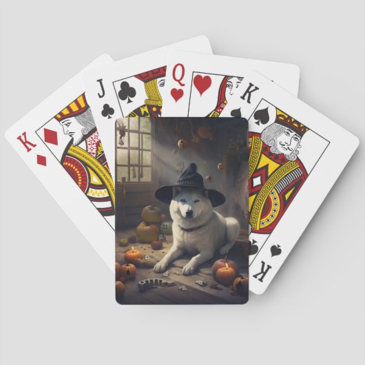 Jeu De Cartes Akita Citrouilles Halloween effroi (dos)