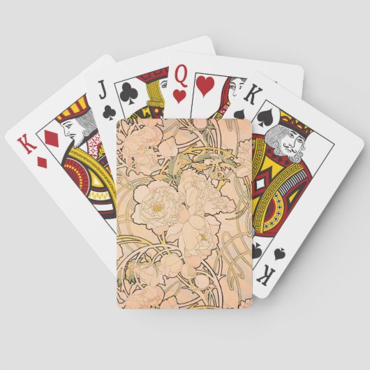 Jeu De Cartes Alfonse Mucha Art Nouveau Peonies (dos)