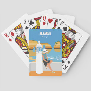 Jeu De Cartes Algarve plage fille voyage vintage style