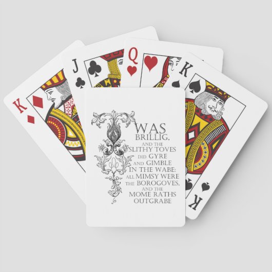 Jeu De Cartes Alice Au Pays Des Merveilles Jabberwocky Poem Joue (dos)