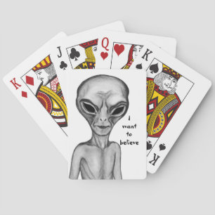 Jeu De Cartes Alien gris, je veux croire