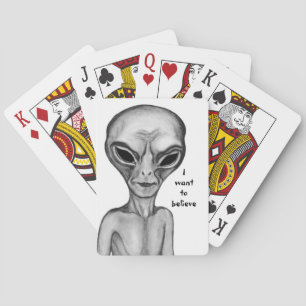Jeu De Cartes Alien gris, je veux croire
