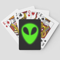 Alien vert brillant Jouer des cartes