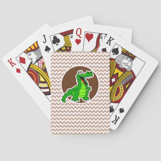 Jeu De Cartes Alligator; Chevron marron (dos)
