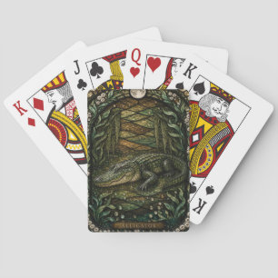 Jeu De Cartes Alligator Still Swamp Illumina Verre Peint