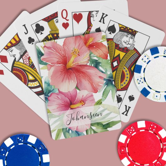 Jeu De Cartes Aloha Aloha Hawaiian Red Flowers Nom du script