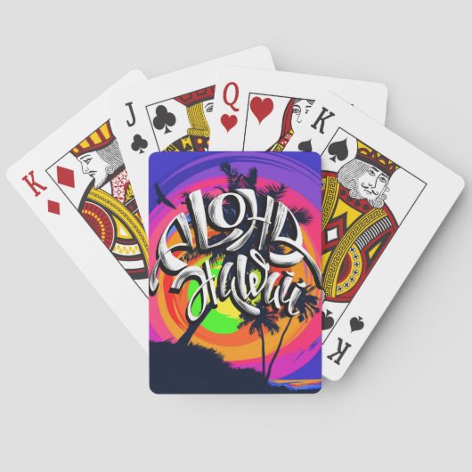 Jeu De Cartes Aloha coucher du soleil tropical de plage de (dos)