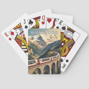 Jeu De Cartes Alpes suisses vintage Suisse voyage train