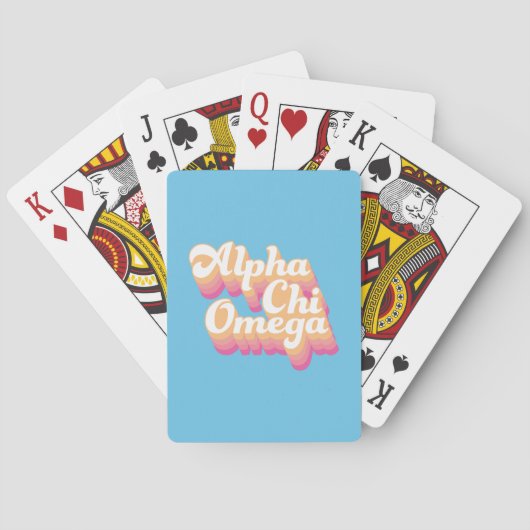 Jeu De Cartes Alpha Chi Omega | Écriture Groovy (dos)