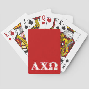 Jeu De Cartes Alphi Chi Omega Lettres blanches et rouges