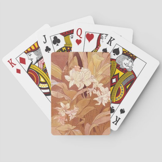 Jeu De Cartes Alphonse Mucha Art Nouveau Détail floral (dos)