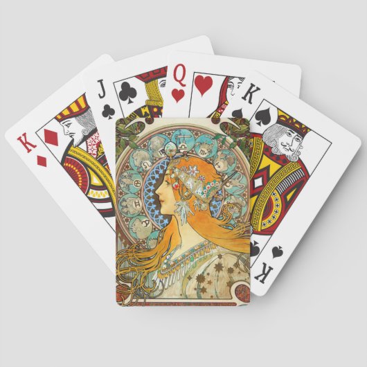 Jeu De Cartes Alphonse Mucha Art Nouveau Zodiac (dos)