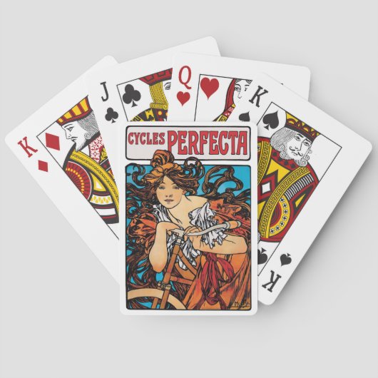 Jeu De Cartes Alphonse Mucha - Cycles Perfecta Retro Art Nouveau (dos)