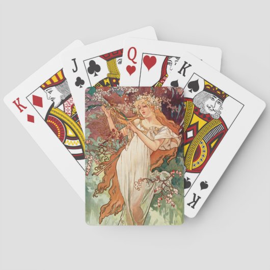 Jeu De Cartes Alphonse Mucha, Les Saisons (1896) Printemps (dos)