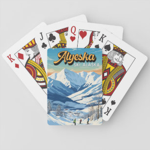Jeu De Cartes Alyeska Alaska Winter Travel Art Vintage