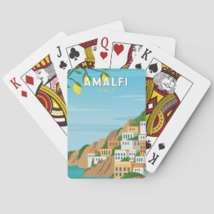Jeu De Cartes Amalfi Italie Retro Voyage Art Vintage