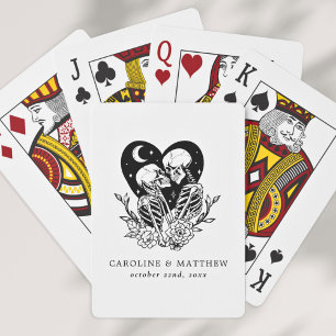 Jeu De Cartes Amants jusqu'à la mort Squelettes et roses mariage