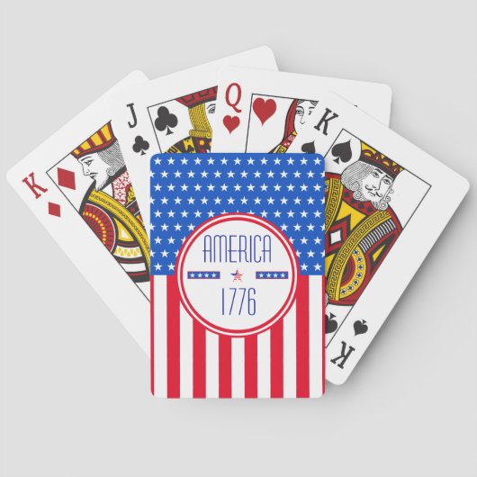 Jeu De Cartes American 1776 patriotique Classic Playing Cards (dos)
