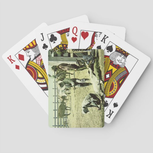 Jeu De Cartes American cowboys branding a calf, c.1900 (photo) (dos)