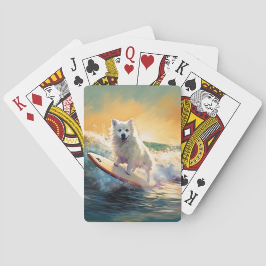 Jeu De Cartes American Eskimo Beach Surf Peinture (dos)