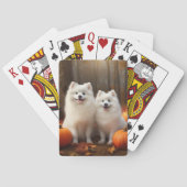 Jeu De Cartes American Eskimo Chiot Automne Citrouille délice (dos)