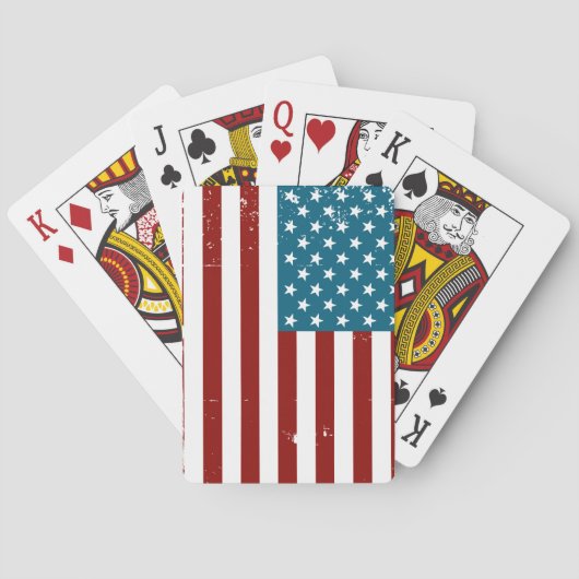 Jeu De Cartes American Flag étoiles rayures rouge blanc bleu (dos)
