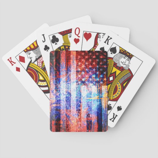 Jeu De Cartes American Flag Grunge Art (dos)