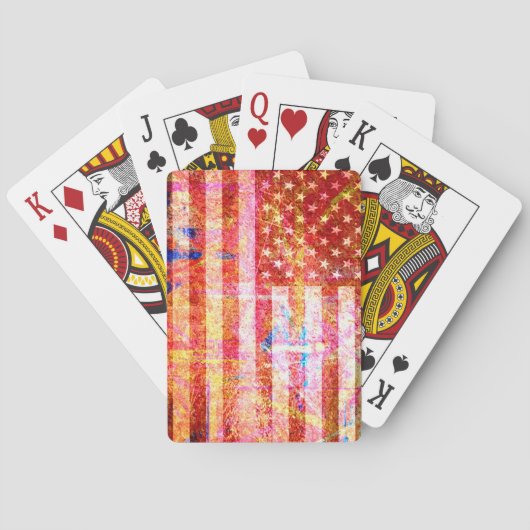 Jeu De Cartes American Flag Grunge Art #2 (dos)