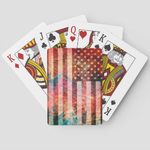 Jeu De Cartes American Flag Grunge Art #5
