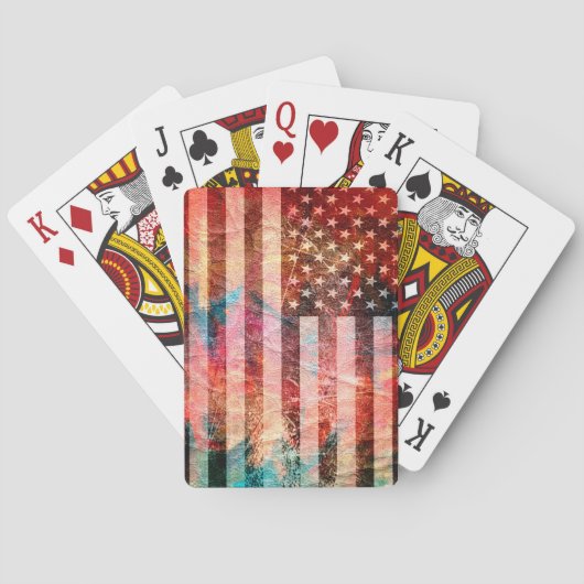 Jeu De Cartes American Flag Grunge Art #5 (dos)