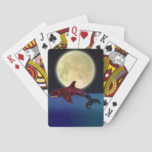 Jeu De Cartes Amérindiens Haida Orca et Moon Art