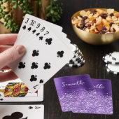 Jeu De Cartes Améthyste Pailletée Violet Glam Nom (In Situ)