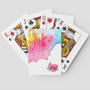 Jeu De Cartes amour aquarelle