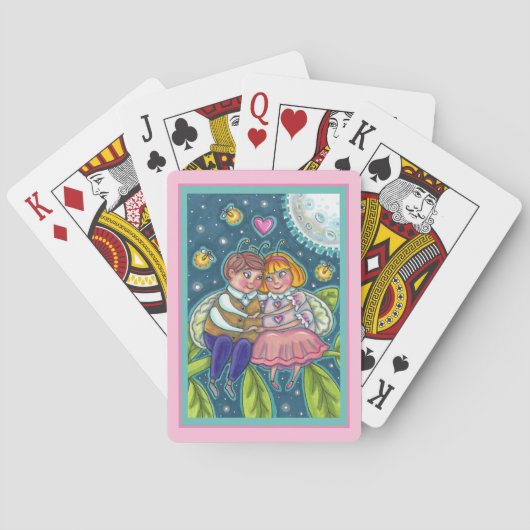 JEU DE CARTES AMOUR BUGS, FLIX & PLEINE LUNE, CUTE VALENTINE (dos)