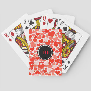 Jeu De Cartes Amour Coeur rose et rouge Année personnalisée