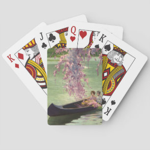 Jeu De Cartes Amour et romance vintage, promenade en canoë roman