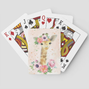 Jeu De Cartes Amoureux de girafeau bébé girafe avec fleur
