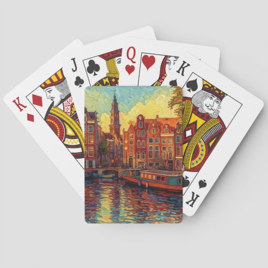 Jeu De Cartes Amsterdam canal maisons de style van Gogh (dos)