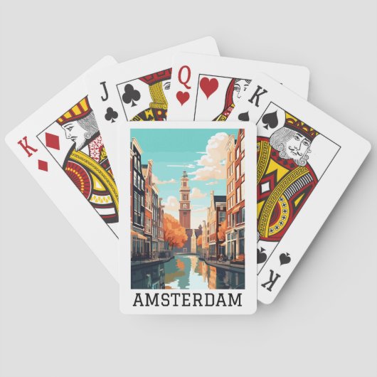 Jeu De Cartes Amsterdam Pays-Bas Canal Travel (dos)