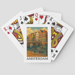 Jeu De Cartes Amsterdam Vintage – Conception de voyage rétro