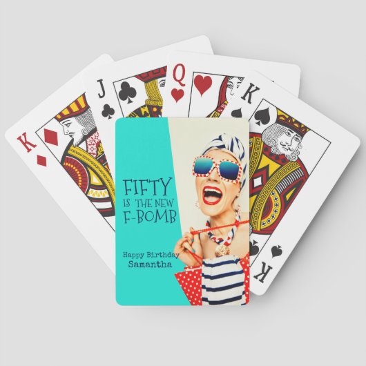 Jeu De Cartes Amusant 50e anniversaire pour elle (dos)