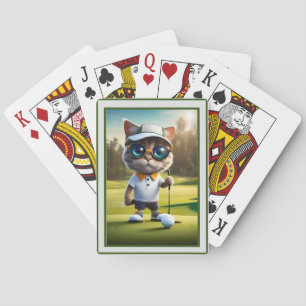 Jeu De Cartes Amusant Animé Cat Golf Player,