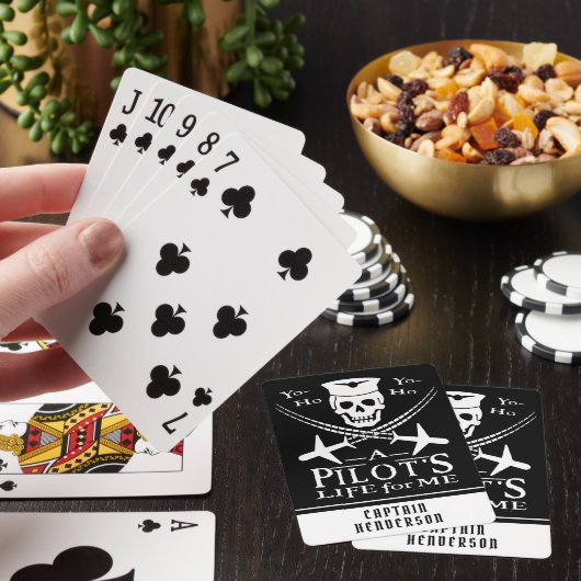 Jeu De Cartes Amusant avion-pilote à crâne Pirate Humour| Person (In Situ)