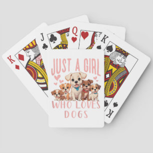 Jeu De Cartes Amusant Chiot Mignon Amoureux - Juste Une Fille Qu