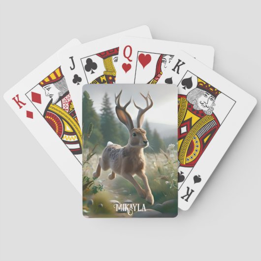 Jeu De Cartes Amusant Grand Jackalope Américain (dos)