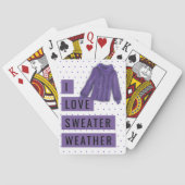 Jeu De Cartes Amusant J'aime Sweater Météo violet Pois (dos)