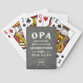 Jeu De Cartes Amusant Opa grand-père Monogramme (dos)